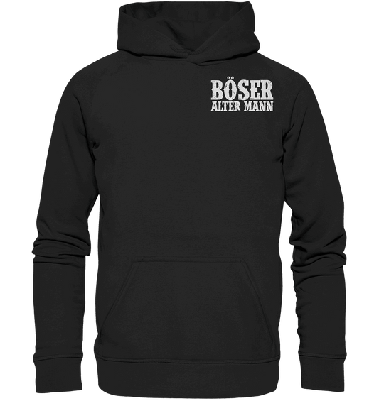 Böser alter Mann Hoodie: lachender Schädel mit Rauschebart auf dem Rücken