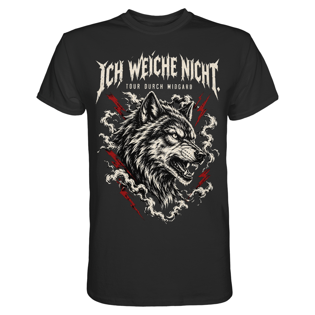 Midgard Wolf T-Shirt Herren Schwarz