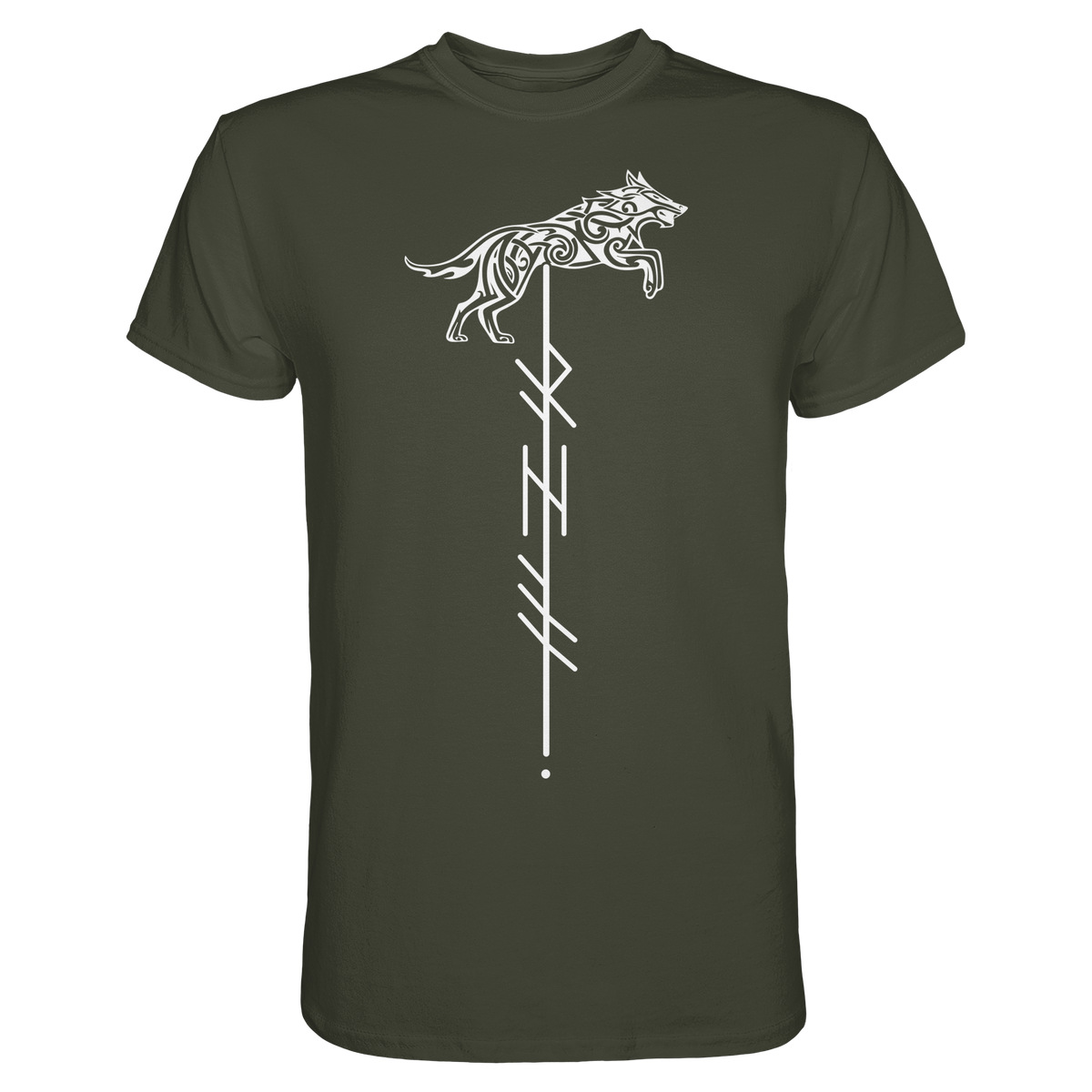 Wolf Rune - Wikinger T-Shirt Männer Premium