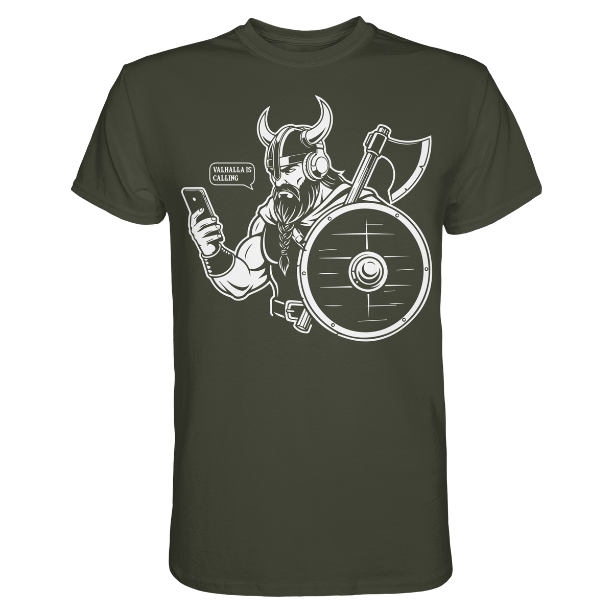 Wer ruft da an – Wikinger T-Shirt Männer Premium Störung