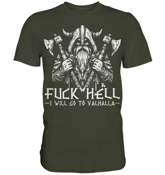 I will go to valhalla - Herren Shirt - Urban Khaki / XS - Unisex-Shirts