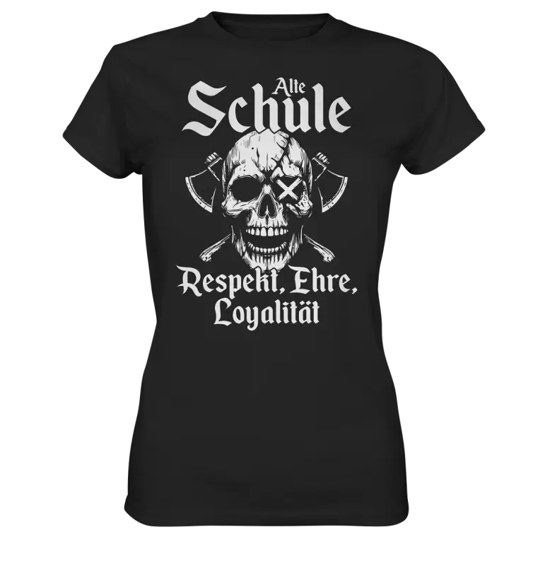 Wikinger T-Shirt Damen – Alte Schule Totenkopf Viking Skull Design