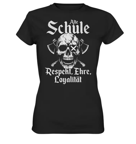 Wikinger T-Shirt Damen – Alte Schule Totenkopf Viking Skull Design