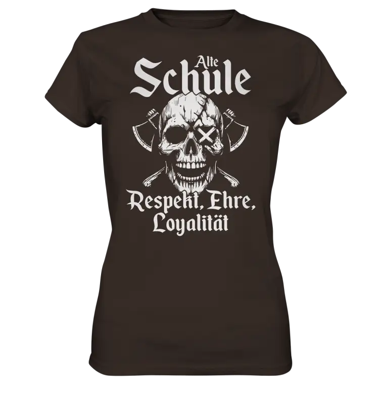 Wikinger T-Shirt Damen – Alte Schule Totenkopf Viking Skull Design