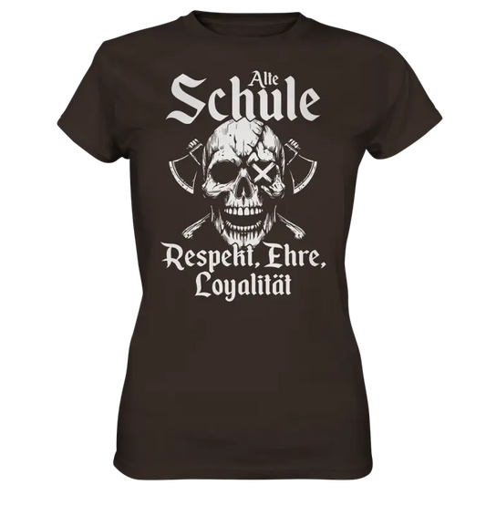 Wikinger T-Shirt Damen – Alte Schule Totenkopf Viking Skull Design