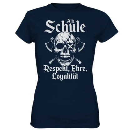 Wikinger T-Shirt Damen – Alte Schule Totenkopf Viking Skull Design