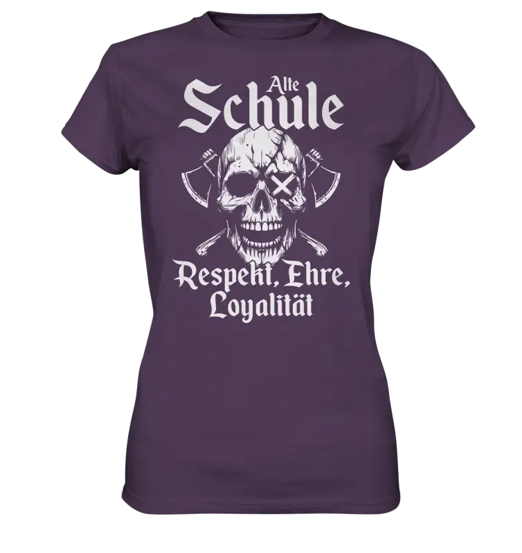 Wikinger T-Shirt Damen – Alte Schule Totenkopf mit Viking Skull Design