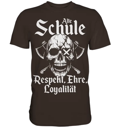 Wikinger T-Shirt Herren – Alte Schule Totenkopf Design