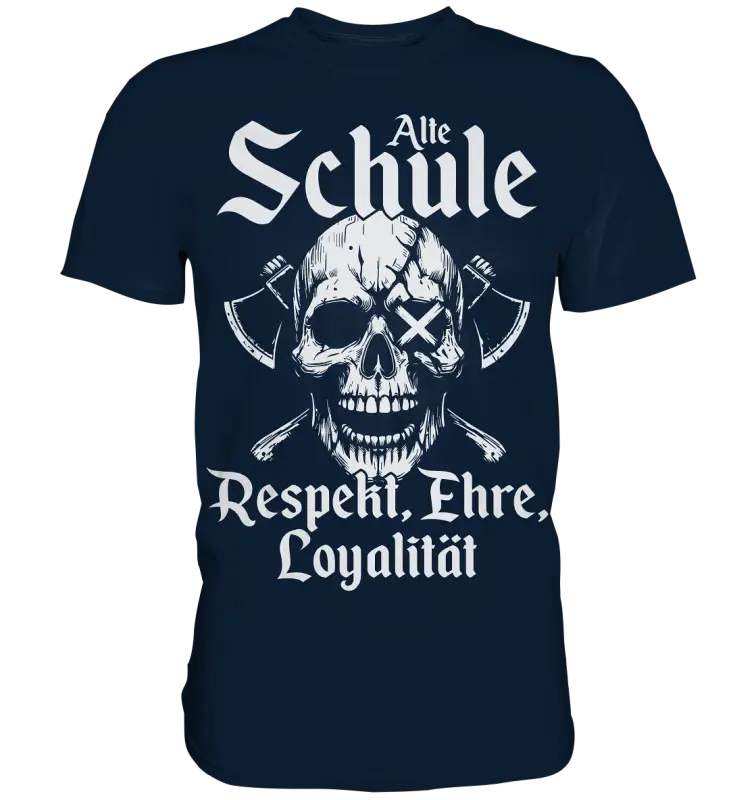 Wikinger T-Shirt Herren – Alte Schule Totenkopf Design
