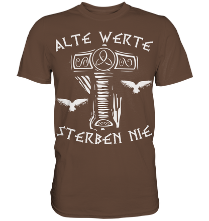 Alte Werte - Herren Shirt - Chocolate / XS - Unisex-Shirts