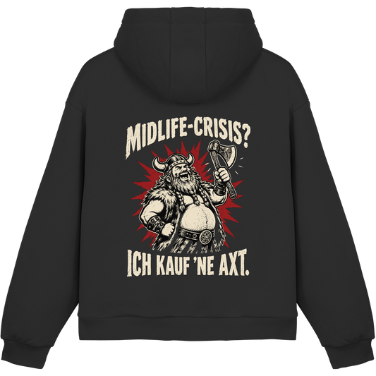 Midlife Crisis Wikinger Hoodie Herren Schwarz
