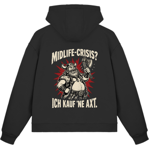 Midlife Crisis Wikinger Zip Hoodie Herren Schwarz