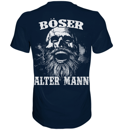 Böser alter Mann Wikinger Shirt: lachender Schädel mit Rauschebart