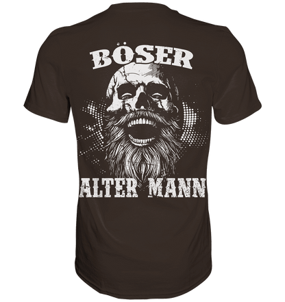 Böser alter Mann Wikinger Shirt: lachender Schädel mit Rauschebart