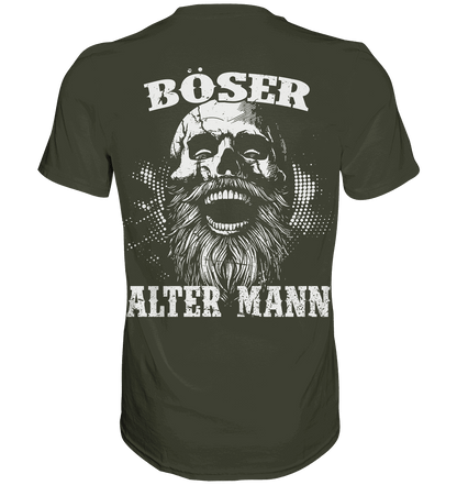 Böser alter Mann Wikinger Shirt: lachender Schädel mit Rauschebart