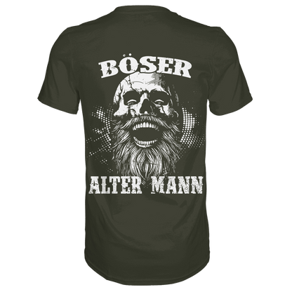 Böser alter Mann Wikinger Shirt: lachender Schädel mit Rauschebart