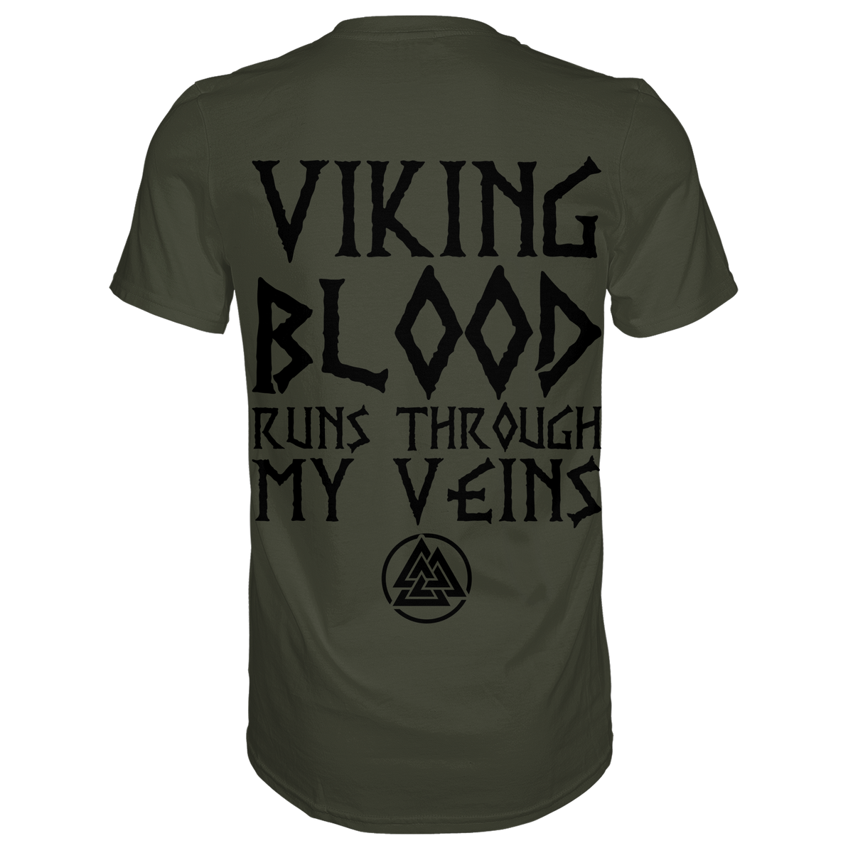 Viking Blood Wikinger Shirt: Viking Blood runs through my veins mit Valknut