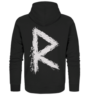 "Raido Rune" Wikinger-Premiumshirt – Der Weg des Reisenden - Zipper