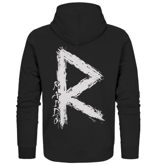 "Raido Rune" Wikinger-Premiumshirt – Der Weg des Reisenden - Zipper