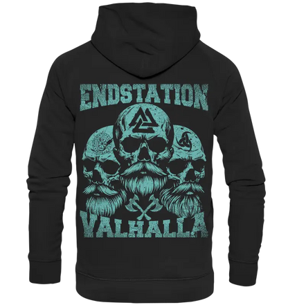Endstation Valhalla - Unisex Hoodie (Backprint) - Deep Black / XS - Hoodies