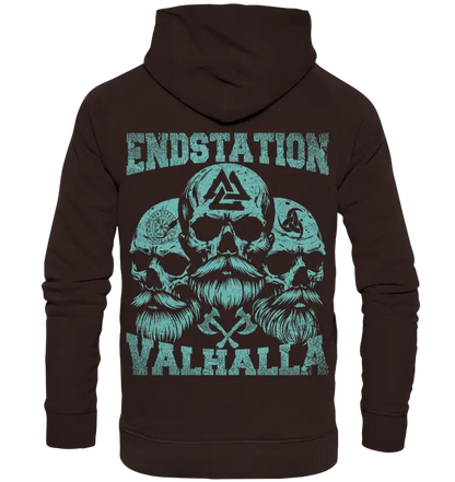 Endstation Valhalla - Unisex Hoodie (Backprint) - Hot Chocolate / XS - Hoodies