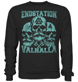 Endstation Valhalla - Unisex Sweatshirt - Deep Black / XS - Sweatshirts