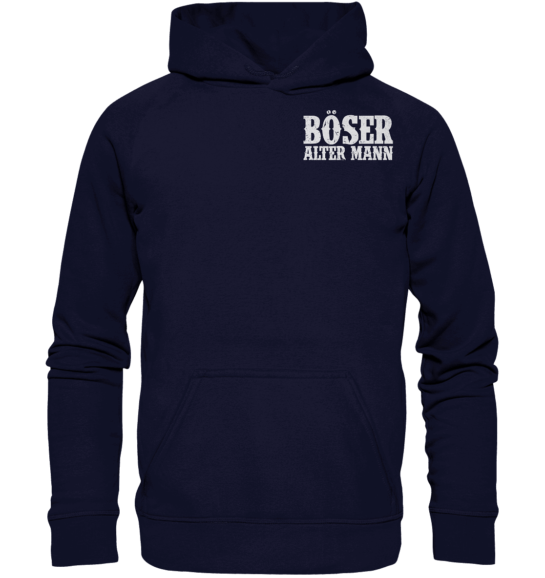 Böser alter Mann Hoodie: lachender Schädel mit Rauschebart auf dem Rücken