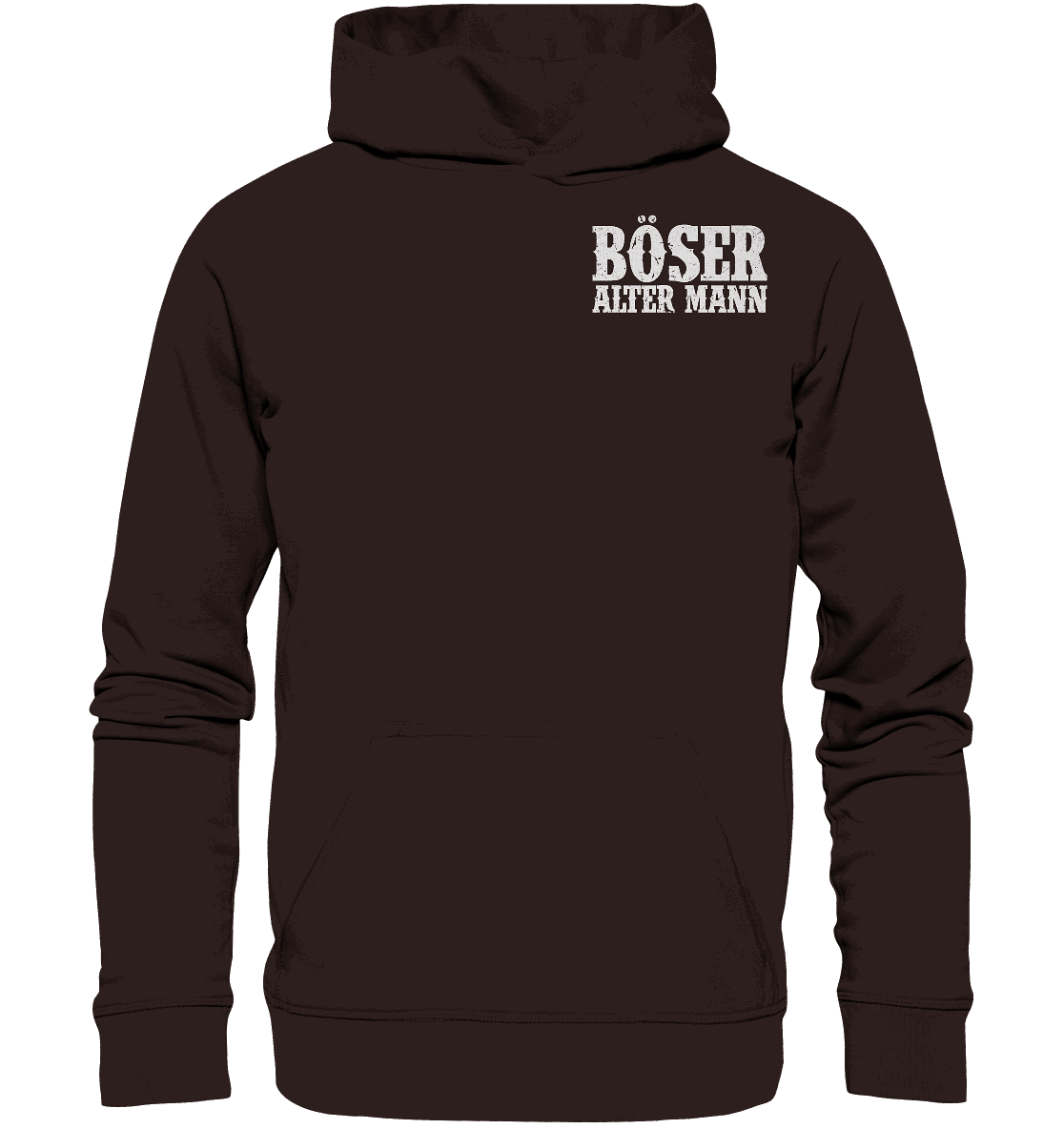 Böser alter Mann Hoodie: lachender Schädel mit Rauschebart auf dem Rücken