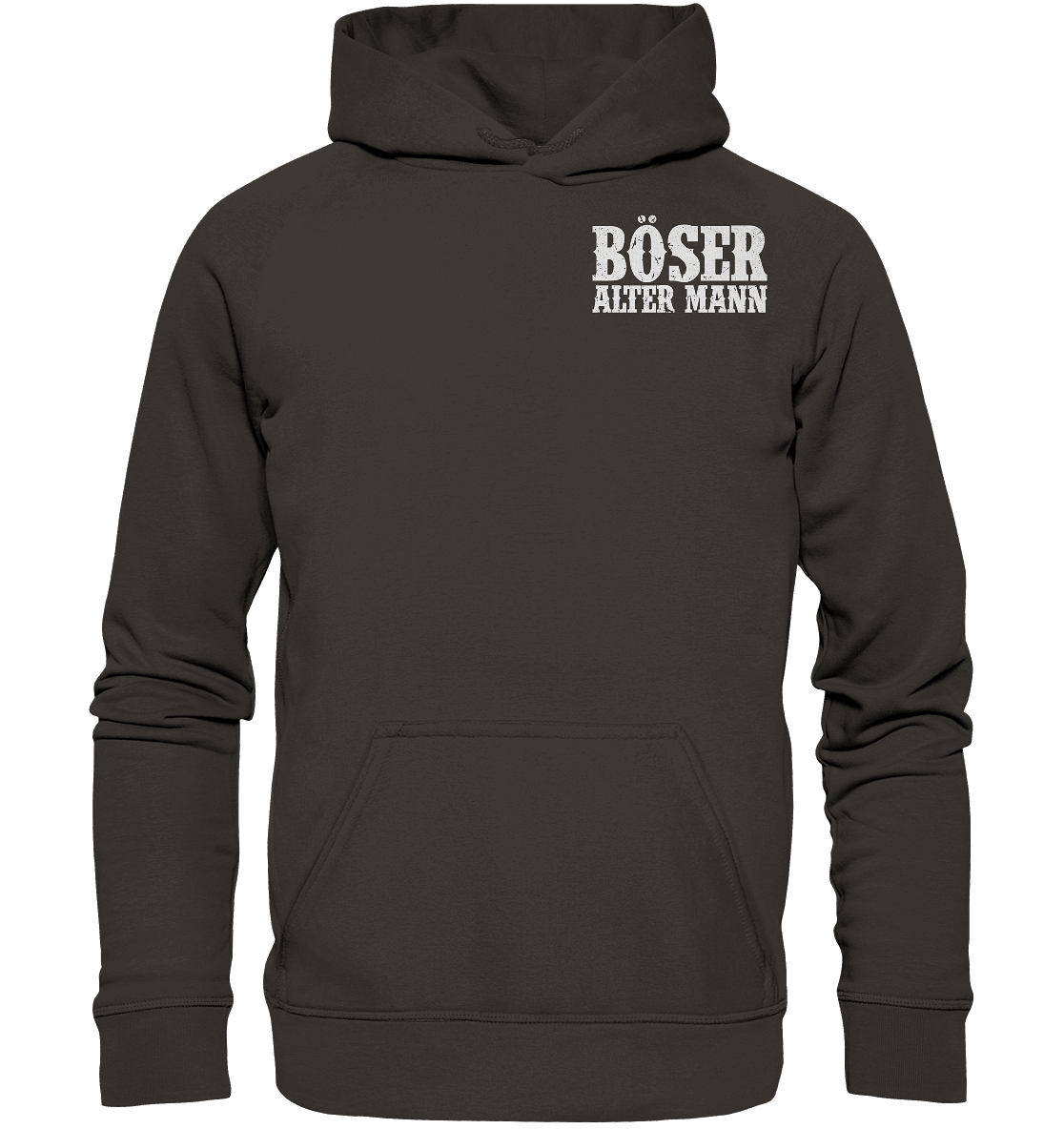 Böser alter Mann Hoodie: lachender Schädel mit Rauschebart auf dem Rücken