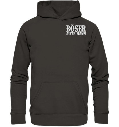 Böser alter Mann Hoodie: lachender Schädel mit Rauschebart auf dem Rücken