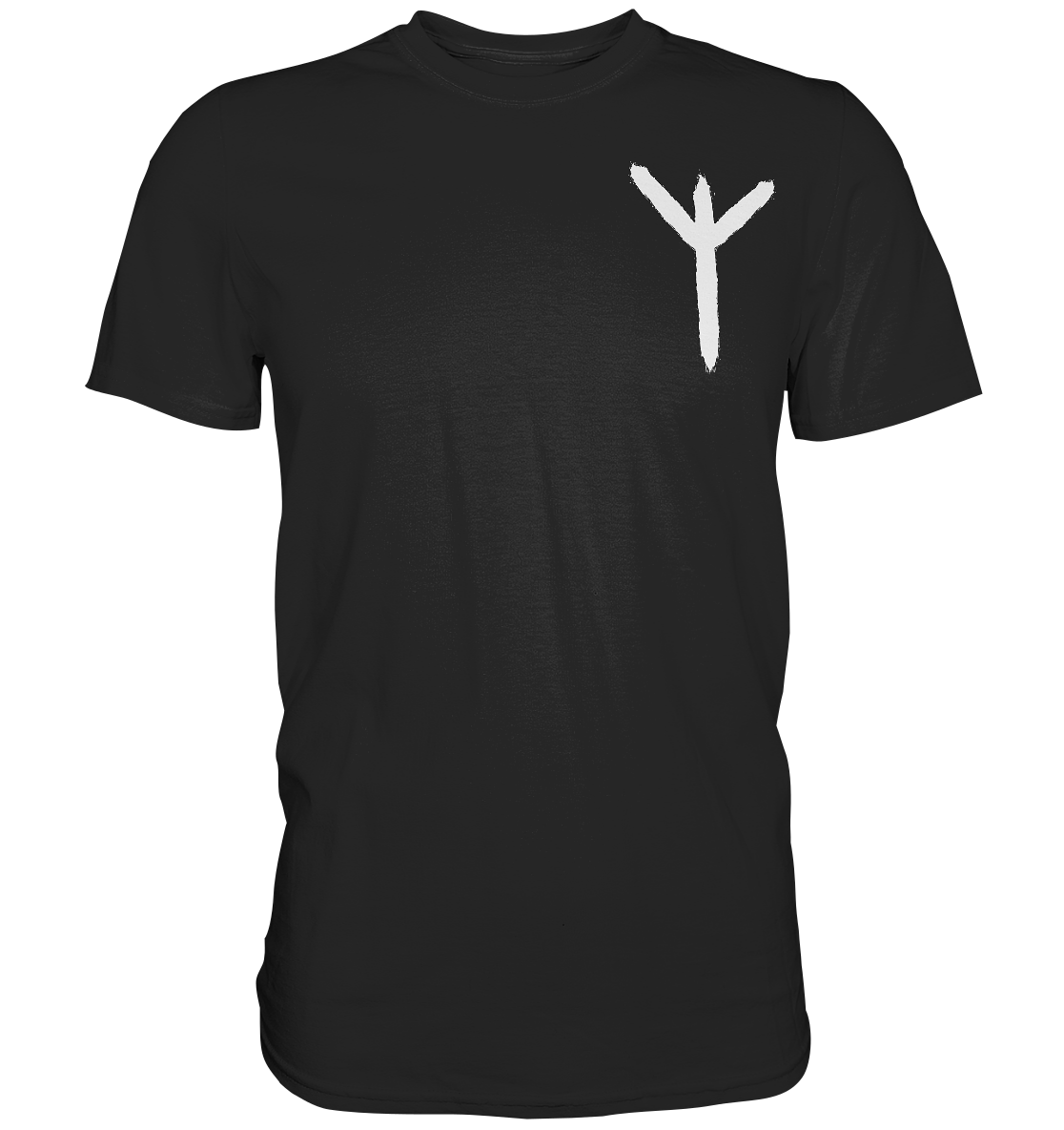 Algiz Rune T-Shirt Herren schwarz – Wikinger-Schutzsymbol Norse Mythologie Design