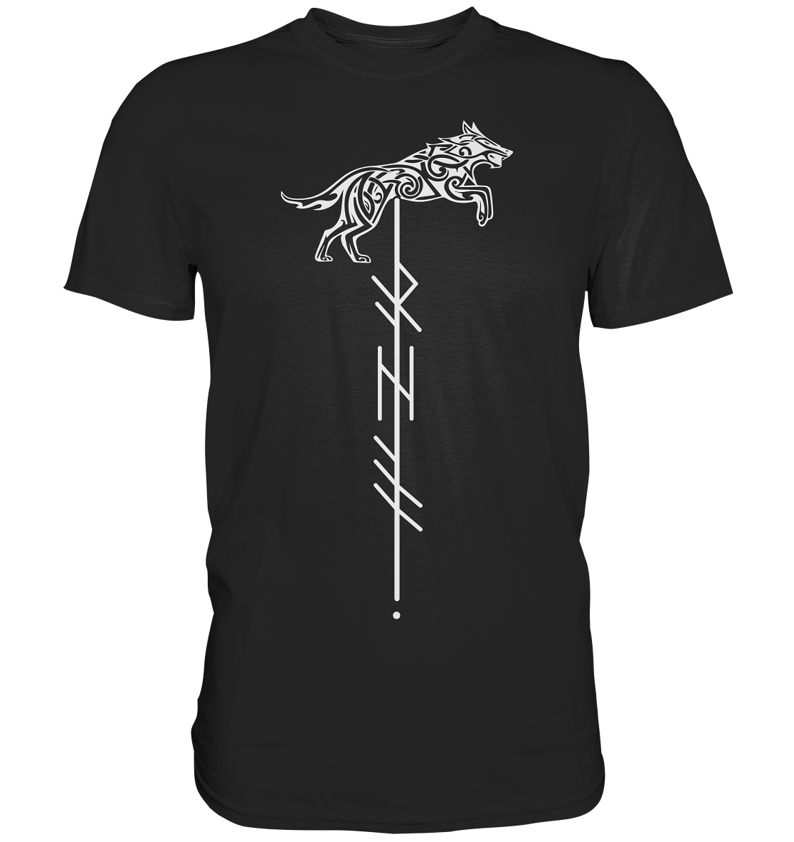 Wolf Rune - Wikinger T-Shirt Männer Premium