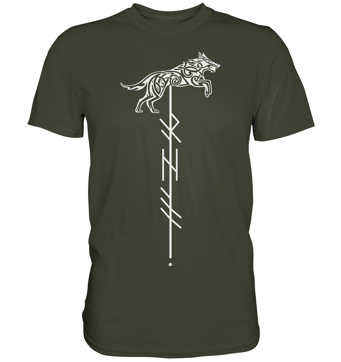 Wolf Rune - Wikinger T-Shirt Männer Premium