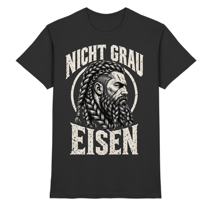 Nicht grau, Eisen Wikinger T-Shirt Herren Schwarz
