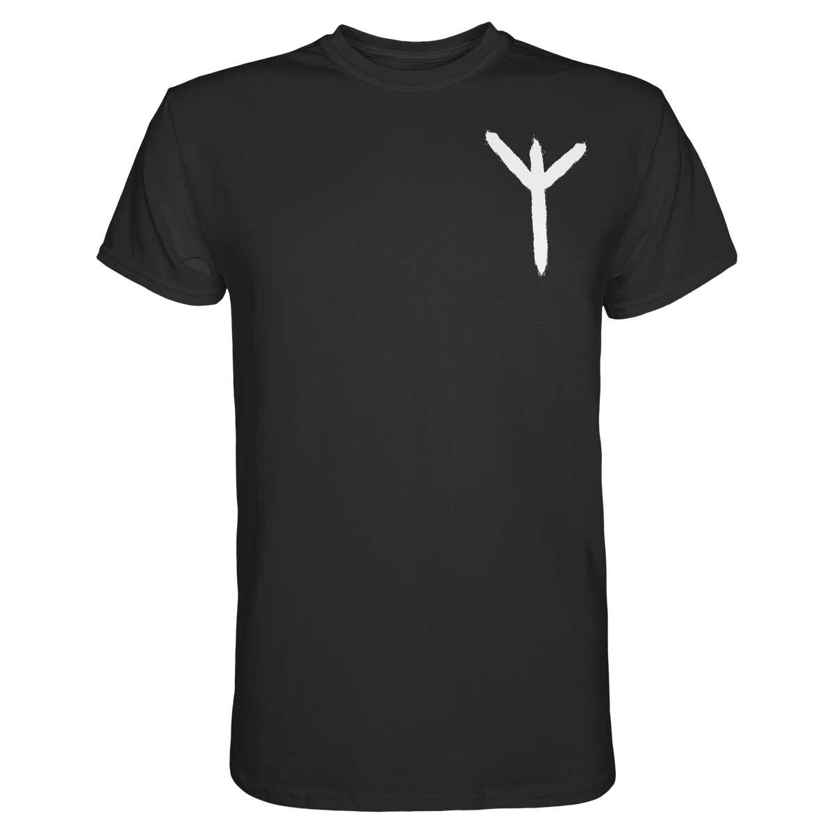 Algiz Rune T-Shirt Herren schwarz – Wikinger-Schutzsymbol Norse Mythologie