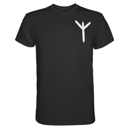Algiz Rune T-Shirt Herren schwarz – Wikinger-Schutzsymbol Norse Mythologie