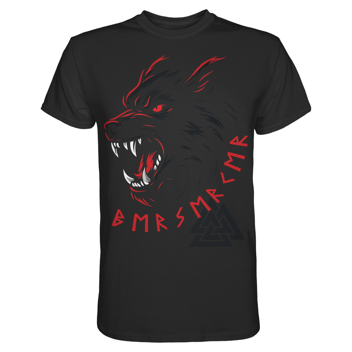 Wikinger T-Shirt Herren schwarz – Berserker Ungezähmt Design