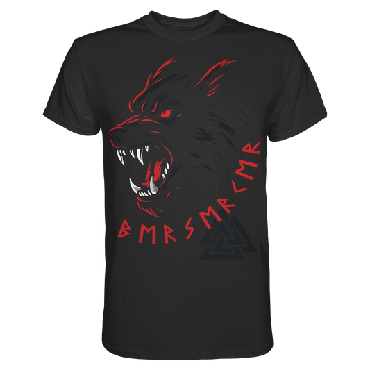 Wikinger T-Shirt Herren schwarz – Berserker Ungezähmt Design