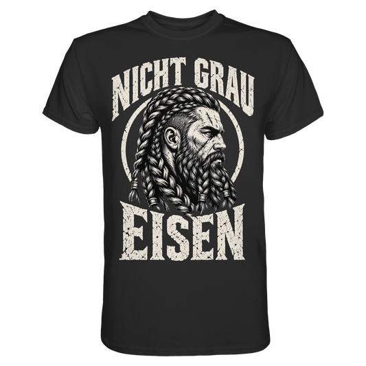 Nicht grau, Eisen Wikinger T-Shirt Herren Schwarz