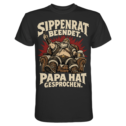 Sippenrat beendet: Papa hat gesprochen Wikinger T-Shirt Herren