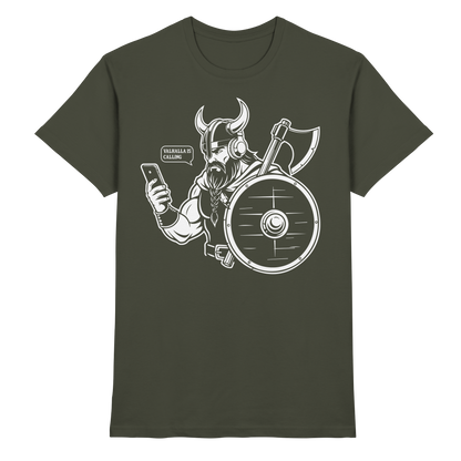 Wer ruft da an – Wikinger T-Shirt Männer Premium Störung