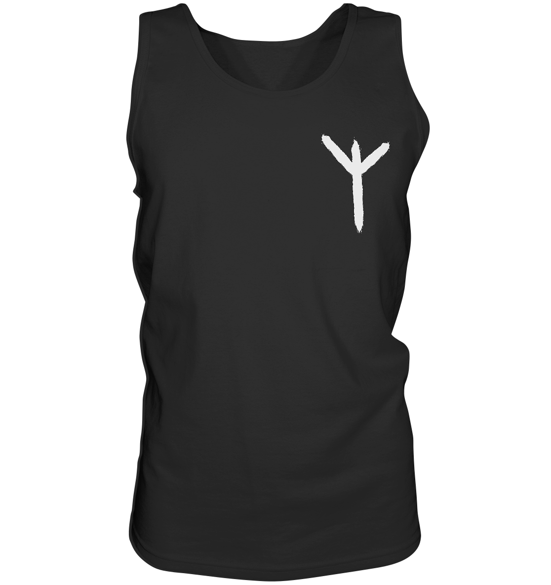 Algiz Rune Tanktop Herren schwarz – Wikinger-Schutzsymbol Norse Mythologie Design