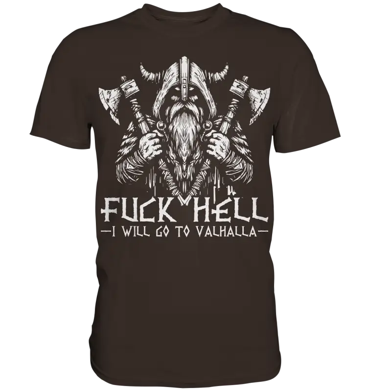 I will go to valhalla - Herren Shirt - Brown / XS - Unisex-Shirts