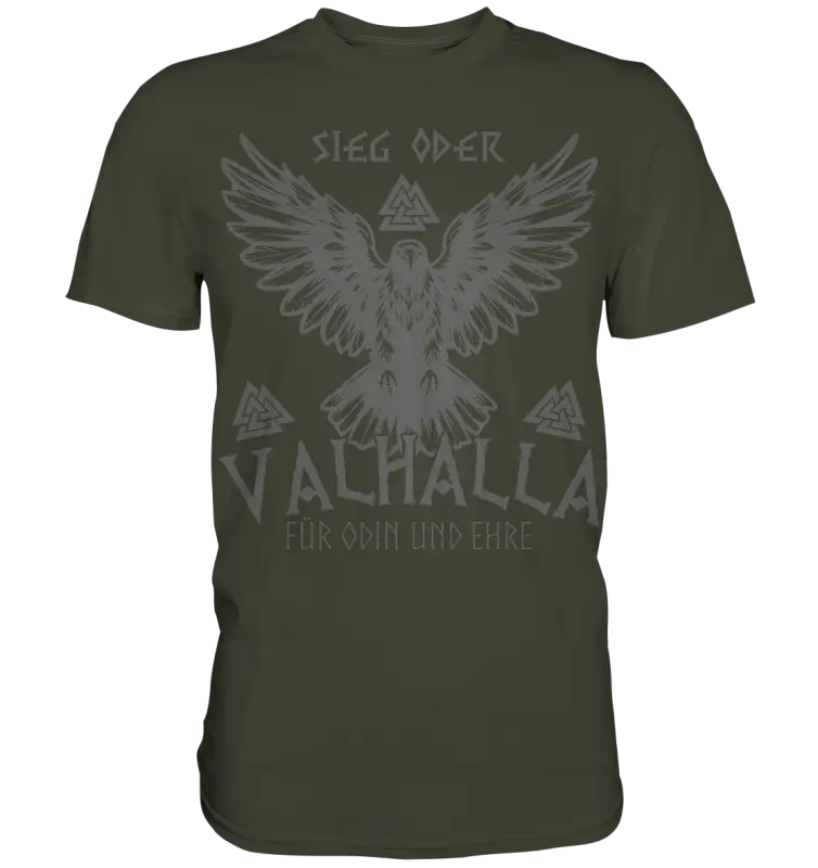 Sieg oder Valhalla - Wikinger Herren Shirt - Urban Khaki / XS - Unisex-Shirts