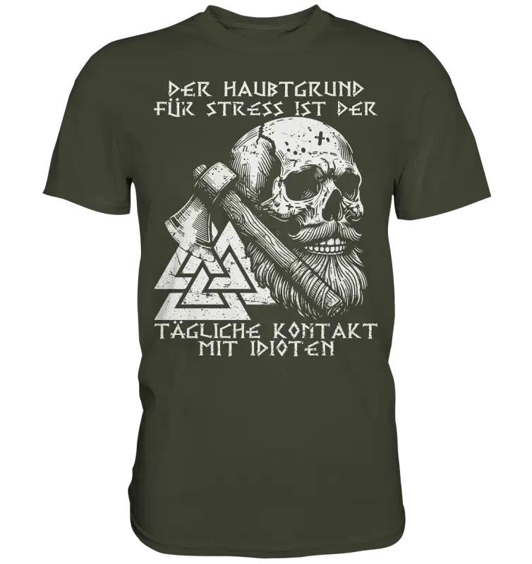 Täglicher kontakt mit Idioten  - Herren Premium Shirt - Donnerwolf