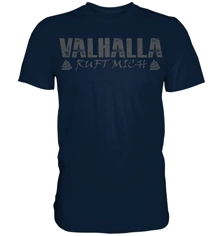Valhalla ruft mich! - Wikinger Herren Shirt (Beidseitiger Druck) - Navy / XS - Unisex-Shirts
