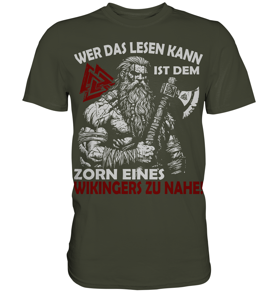 Wikinger Zorn - Herren Shirt - Urban Khaki / XS - Unisex-Shirts