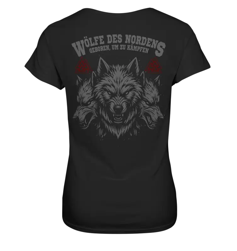 Wölfe des Nordens - Damen Shirt Premium Qualität & Beidseitiger Druck - Lady-Shirts
