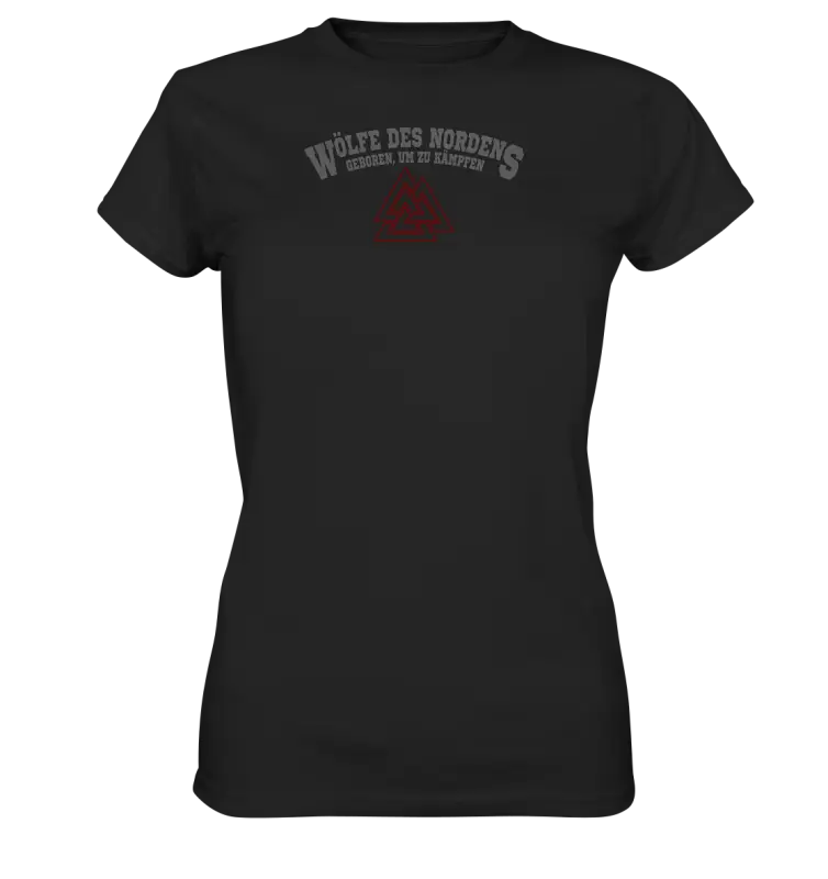 Wölfe des Nordens - Damen Shirt Premium Qualität & Beidseitiger Druck - Black / XS - Lady-Shirts