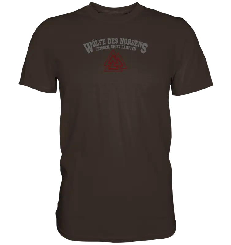 Wölfe des Nordens - Männer Shirt Premium Qualität & Beidseitiger Druck - Brown / XS - Unisex-Shirts